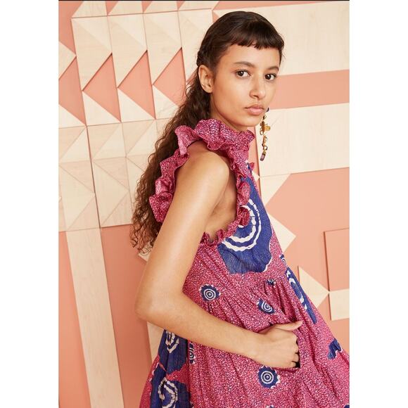 Tamsin Tiered Sleeveless Printed High-Low Dress Size 8 - Picture 10 of 15